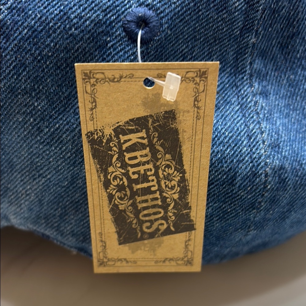 KBETHOS Blue Distressed Denim Baseball Hat - Picture 2 of 5